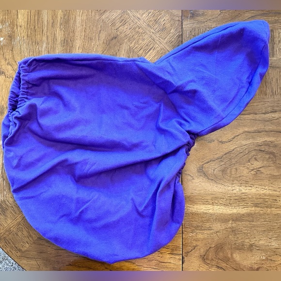 Purple flannel saddle and stirrup covers set - Picture 7 of 9